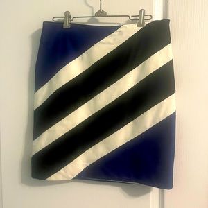 Black white royal blue skirt